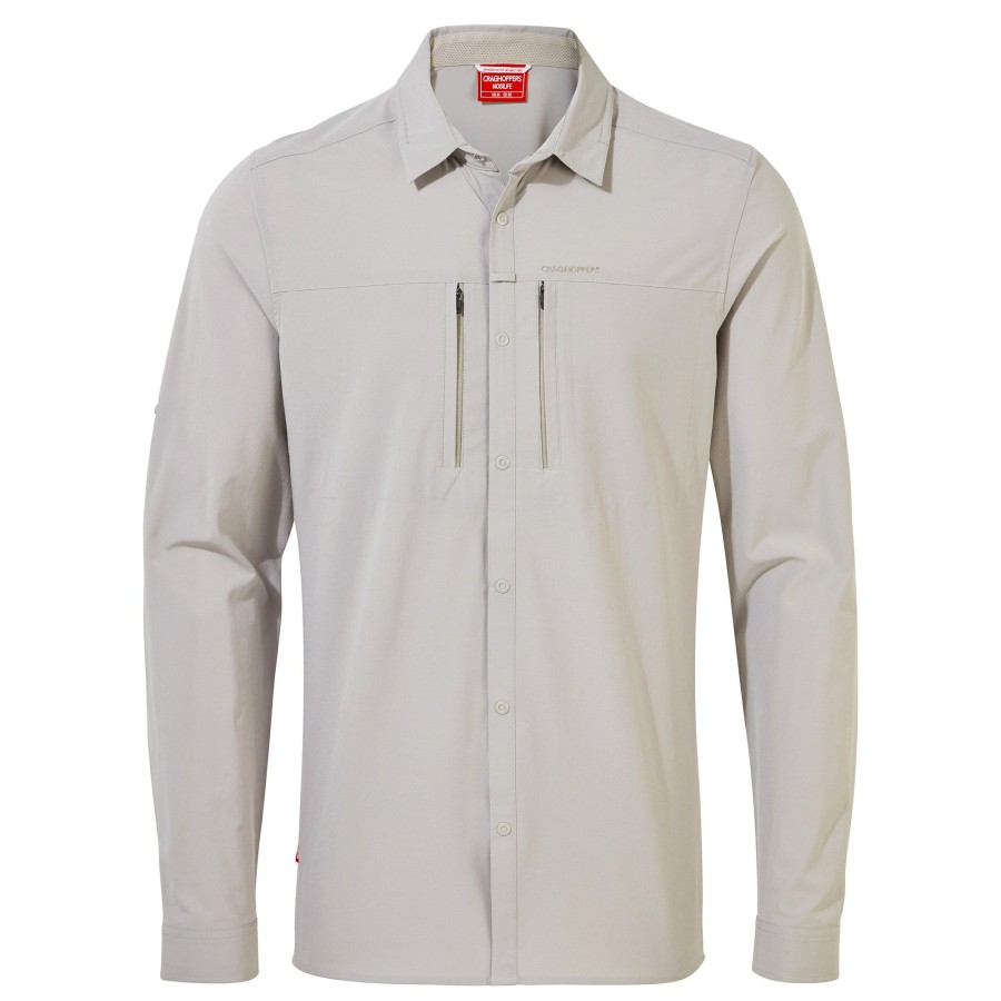 Mens Craghoppers Long Sleeve | Men'S Nosilife Pro Iv Long Sleeved Shirt - Parchment