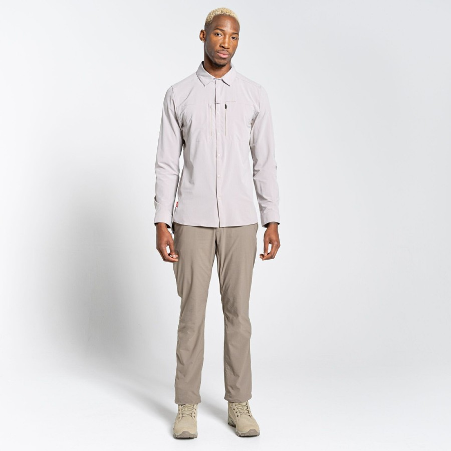 Mens Craghoppers Long Sleeve | Men'S Nosilife Pro Iv Long Sleeved Shirt - Parchment