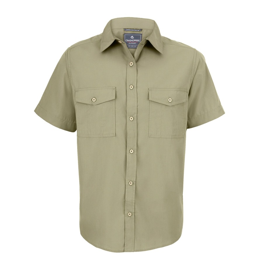 Mens Craghoppers Long Sleeve | Men'S Expert Kiwi Short Sleeved Shirt - Pebble