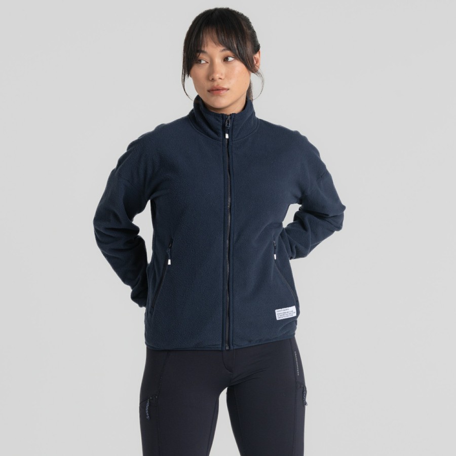 Womens Craghoppers Full Zip Fleece | Women'S Co2 Renu Full Zip Fleece - Blue Navy