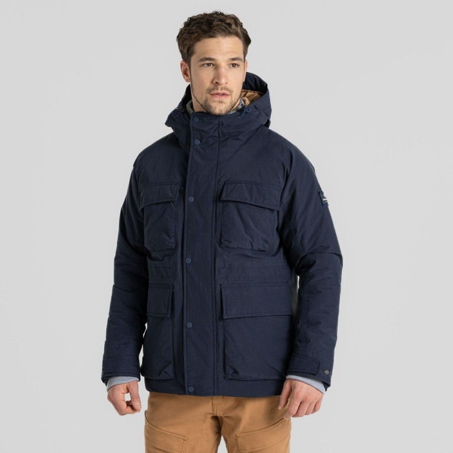 Mens Craghoppers Insulated Jackets | Men'S Shores Waterproof Jacket - Blue Navy