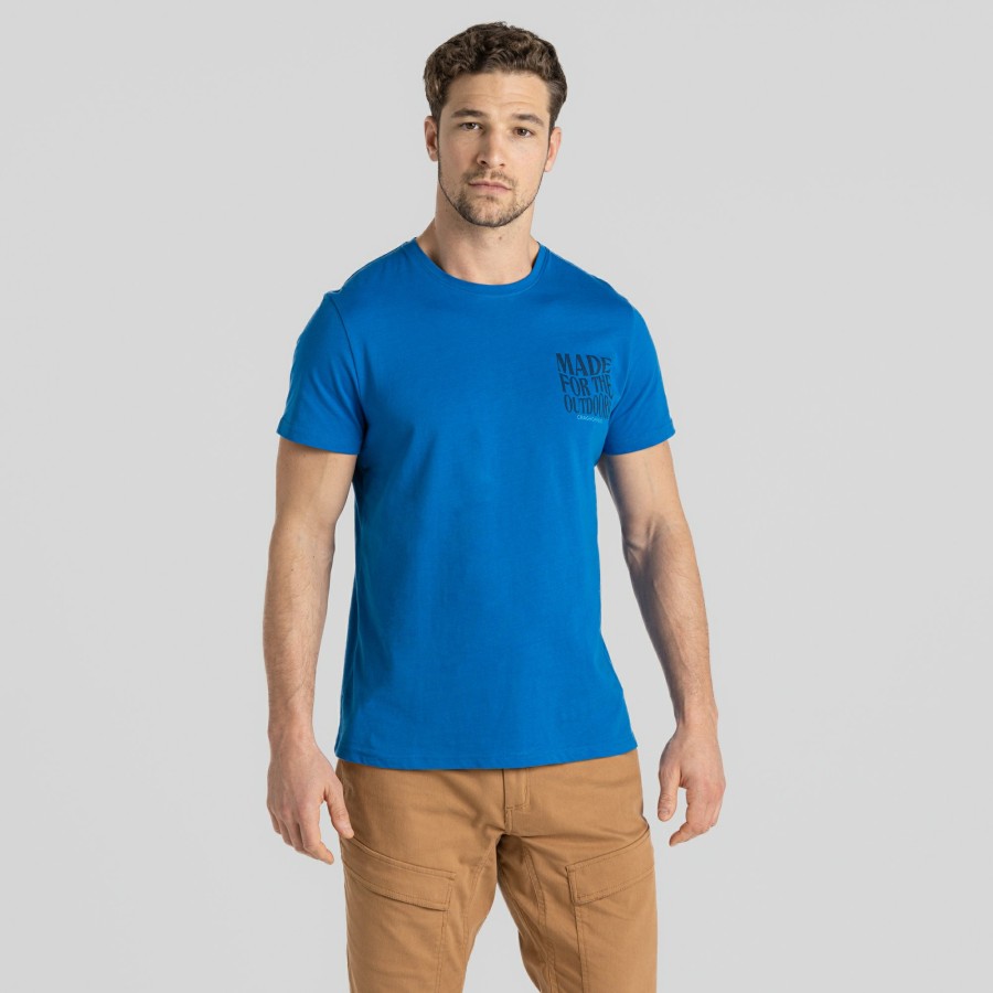 Mens Craghoppers Short Sleeve | Men'S Lucent Short Sleeved T-Shirt - Titan Blue Authentic