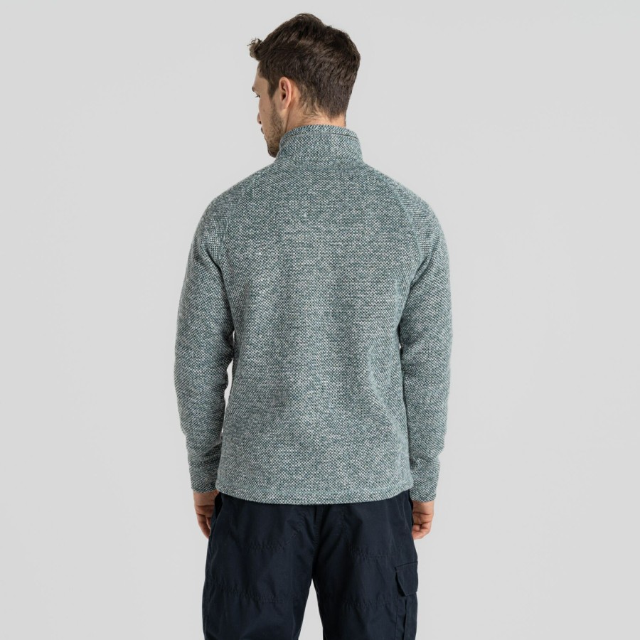 Mens Craghoppers Half Zip Fleece | Men'S Rubeus Half Zip Fleece - Balsam Green Marl