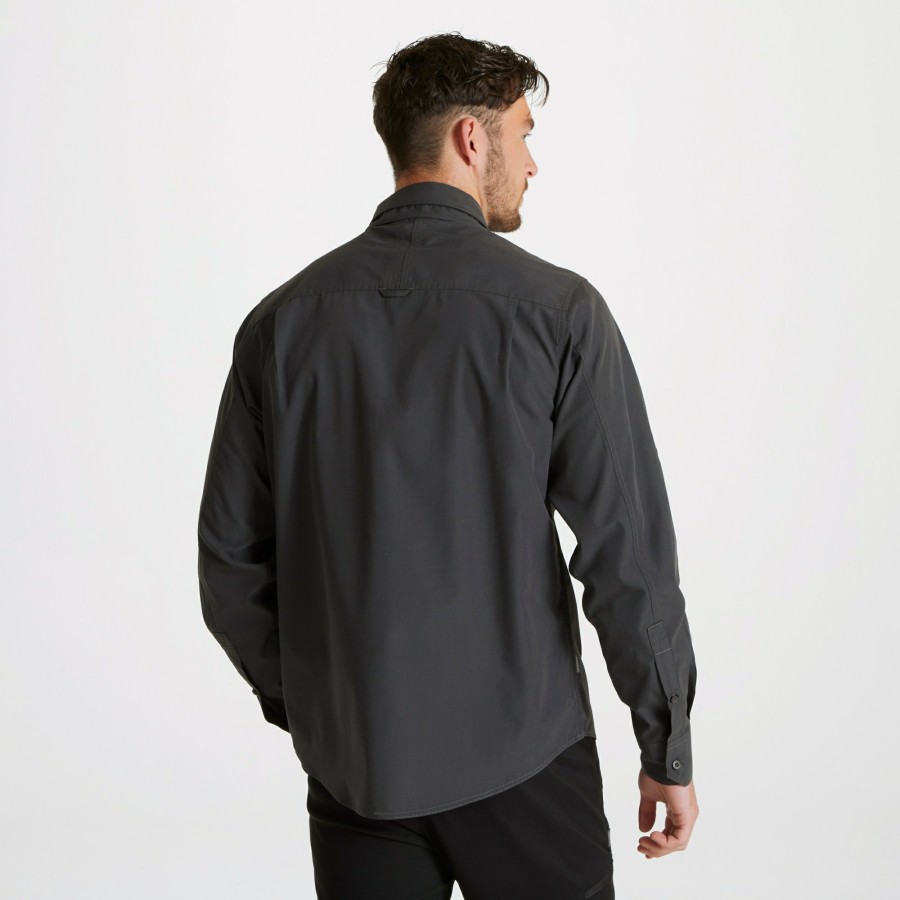 Mens Craghoppers Long Sleeve | Men'S Expert Kiwi Long Sleeved Shirt - Carbon Grey