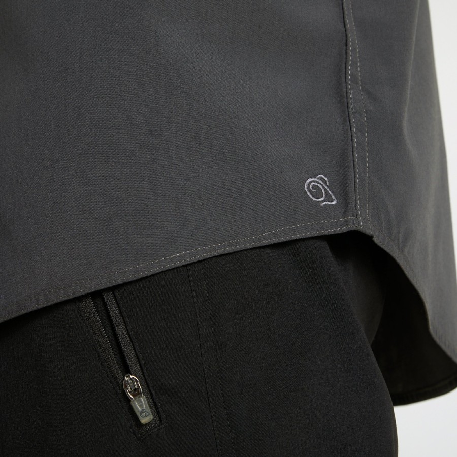 Mens Craghoppers Long Sleeve | Men'S Expert Kiwi Long Sleeved Shirt - Carbon Grey