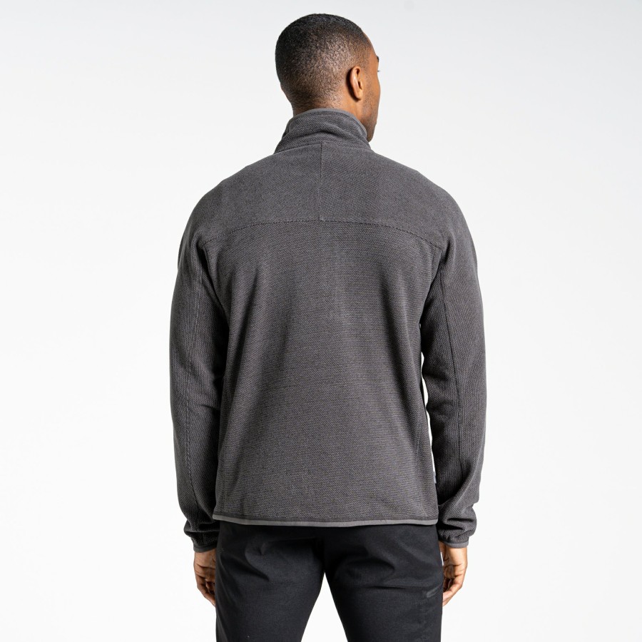 Mens Craghoppers Half Zip Fleece | Expert Active Half Zip Fleece - Carbon Grey Marl