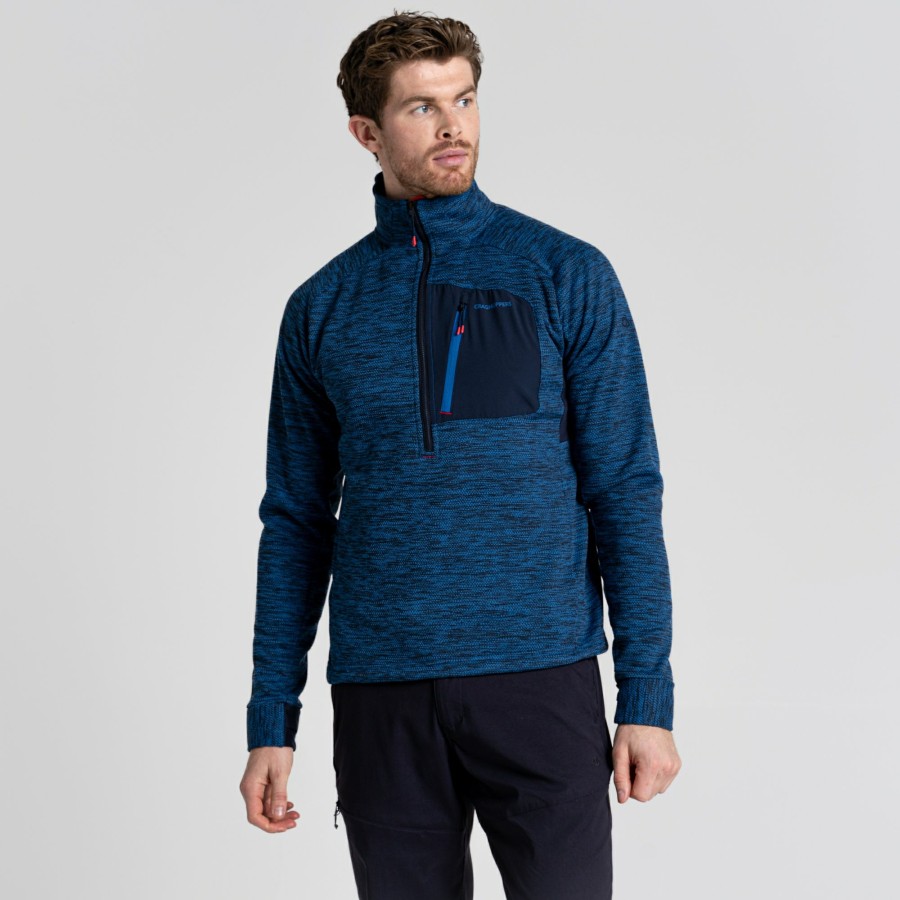 Mens Craghoppers Half Zip Fleece | Men'S Tarbert Half Zip Fleece - Picotee Blue