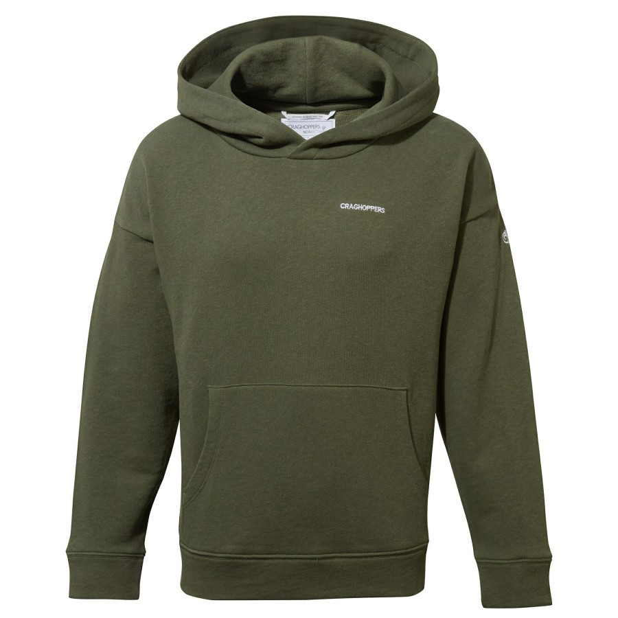 Kids Craghoppers Long Sleeve | Nosibotanical Madray Hooded Top - Parka Green