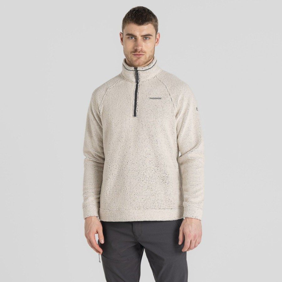 Mens Craghoppers Half Zip Fleece | Men'S Karlton Half Zip Fleece - Ecru