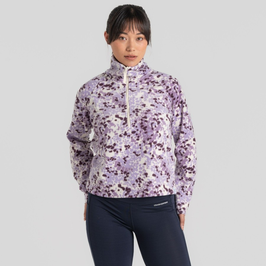 Womens Craghoppers Half Zip Fleece | Women'S Evie Half Zip Fleece - Verbena Print