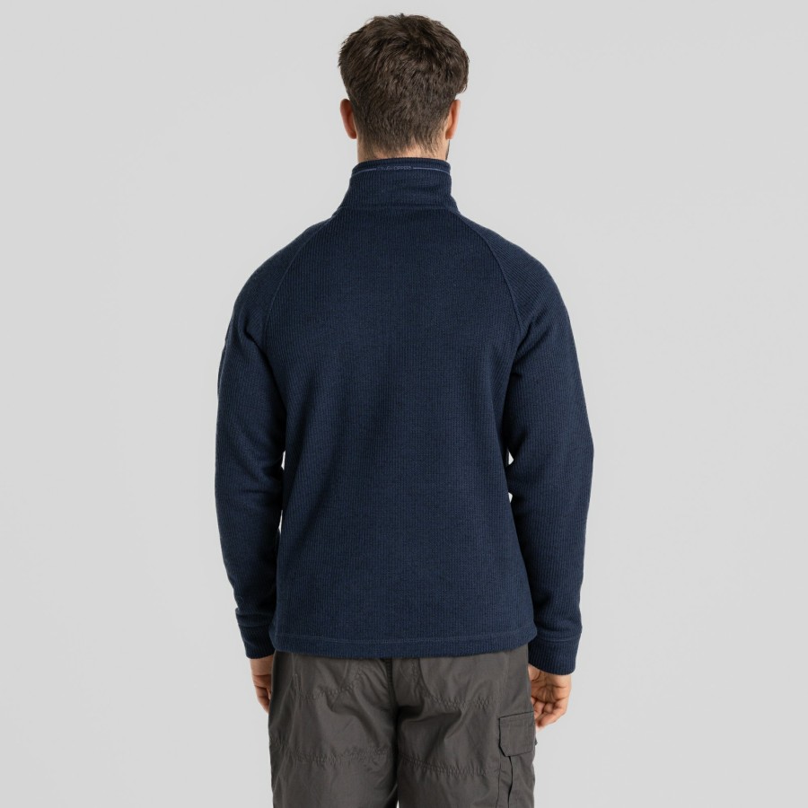 Mens Craghoppers Half Zip Fleece | Men'S Wole Half Zip Fleece - Blue Navy Marl