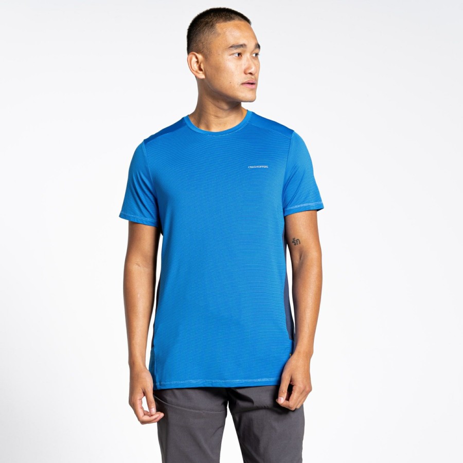 Mens Craghoppers Short Sleeve | Men'S Atmos Short Sleeved T-Shirt - Falls Blue