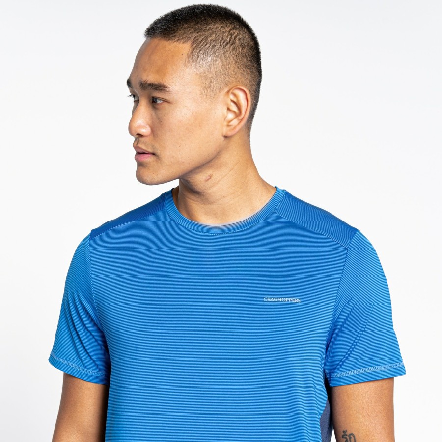 Mens Craghoppers Short Sleeve | Men'S Atmos Short Sleeved T-Shirt - Falls Blue