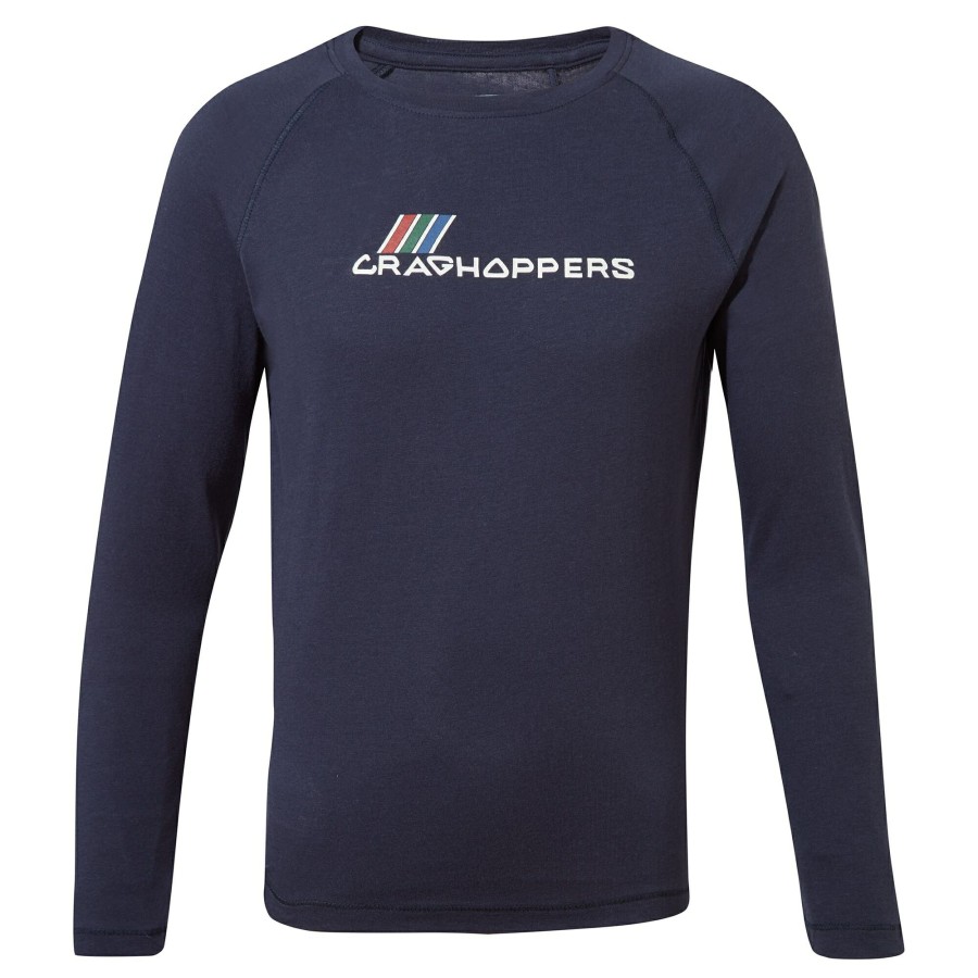 Kids Craghoppers Long Sleeve | Kid'S Bates Long Sleeved T-Shirt - Blue Navy Archive