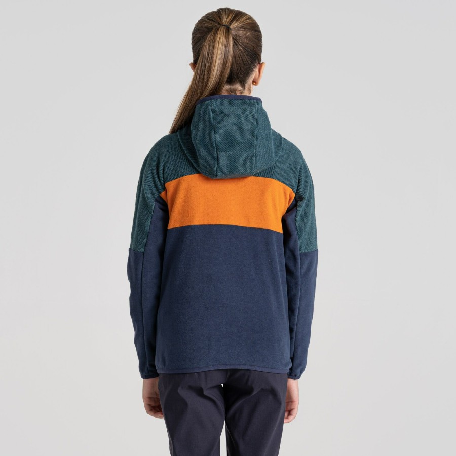 Kids Craghoppers Full Zip Fleece | Kid'S Linden Hooded Fleece Jacket - Blue Navy / Dark Aegean Blue