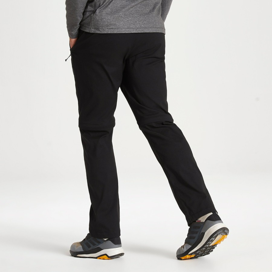 Mens Craghoppers Zip Off Trousers | Men'S Kiwi Pro Ii Convertible Trousers - Black