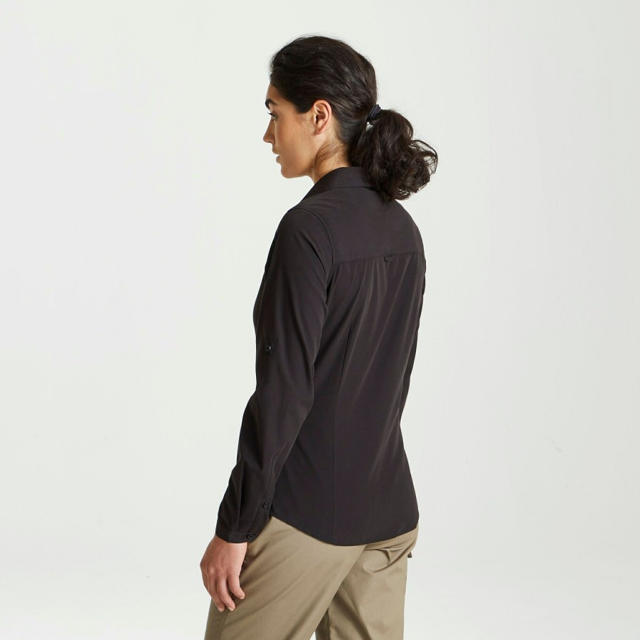 Womens Craghoppers Long Sleeve | Women'S Expert Kiwi Long Sleeved Shirt - Black