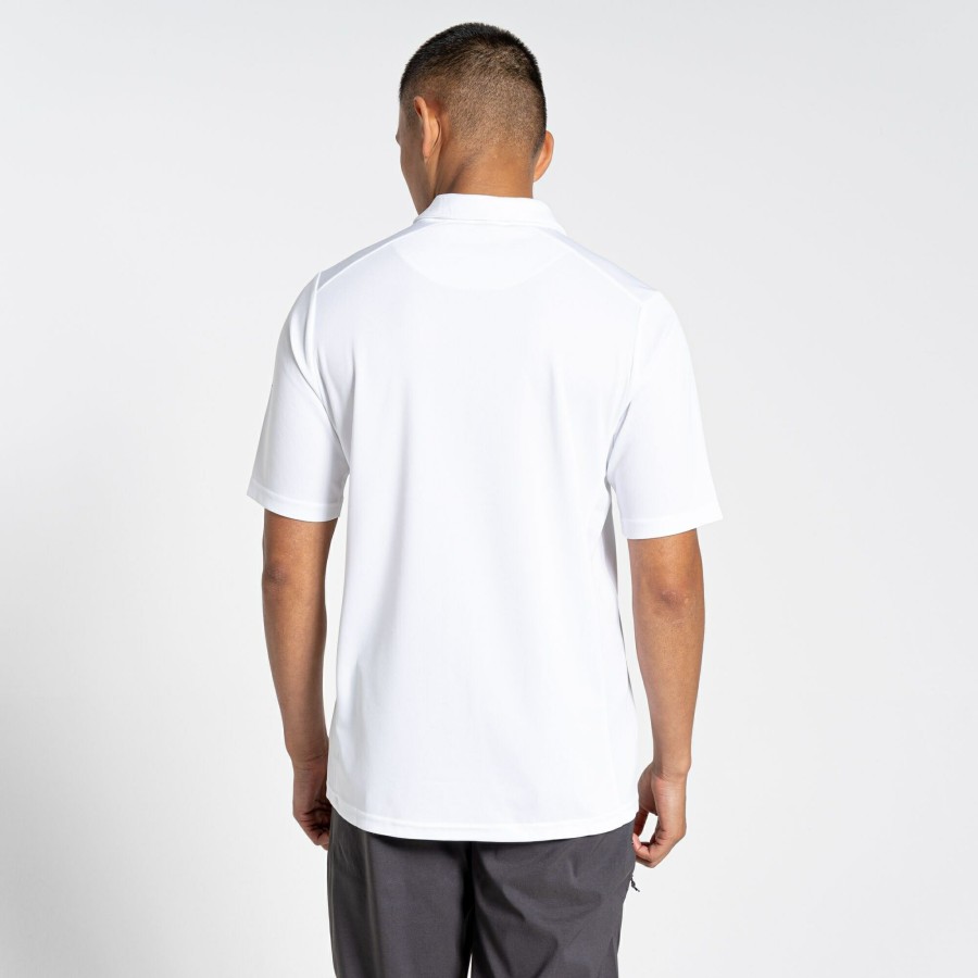 Mens Craghoppers Short Sleeve | Men'S Nosilife Pro Active Short Sleeved Polo - Optic White