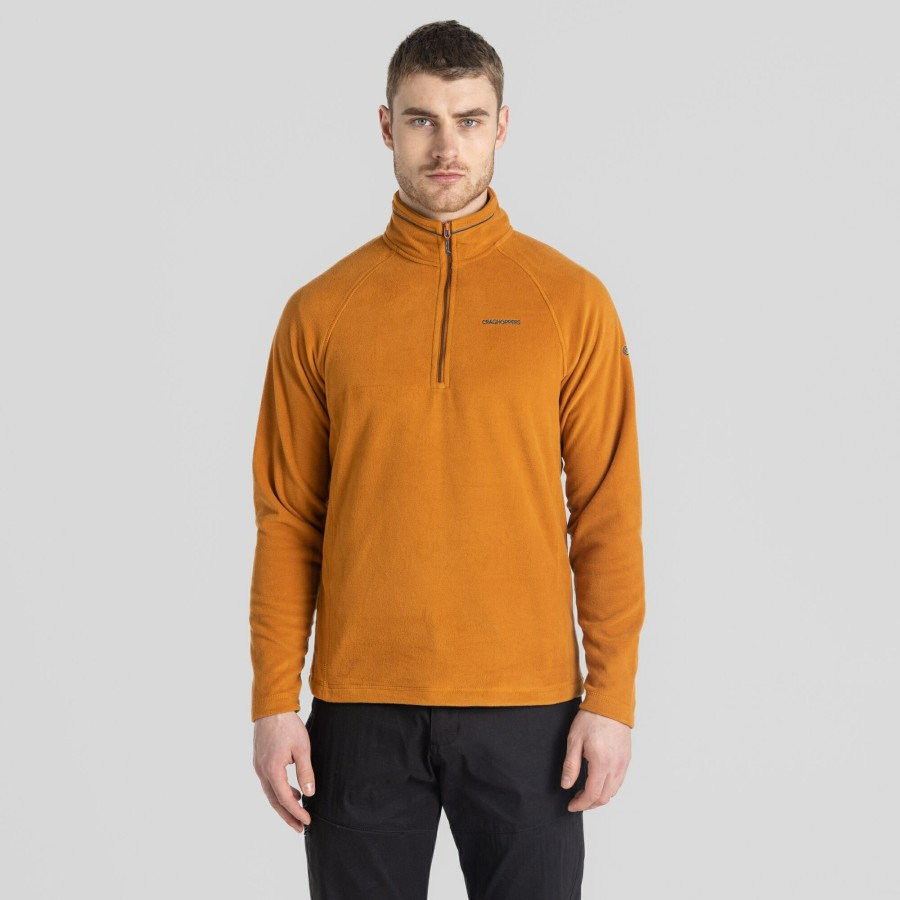 Mens Craghoppers Half Zip Fleece | Men'S Corey Half Zip Fleece - Pumpkin Spice