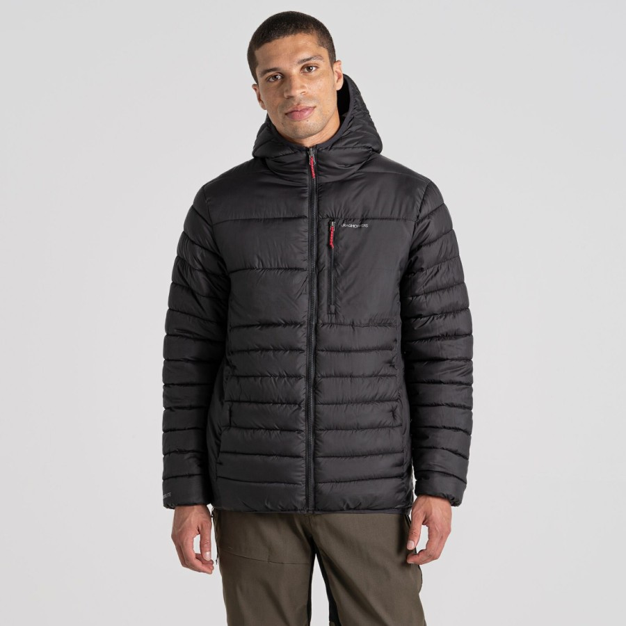 Mens Craghoppers Insulated Jackets | Men'S Compresslite Viii Hooded Jacket - Black