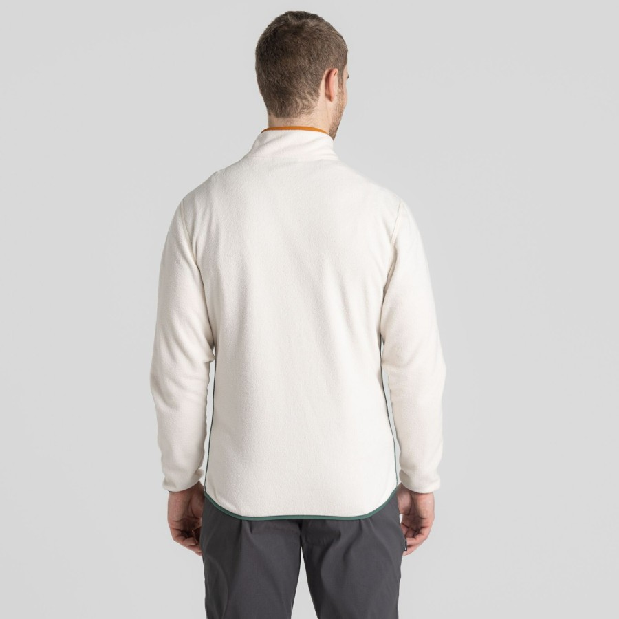 Mens Craghoppers Half Zip Fleece | Men'S Co2 Renu Half Zip Fleece - Ecru