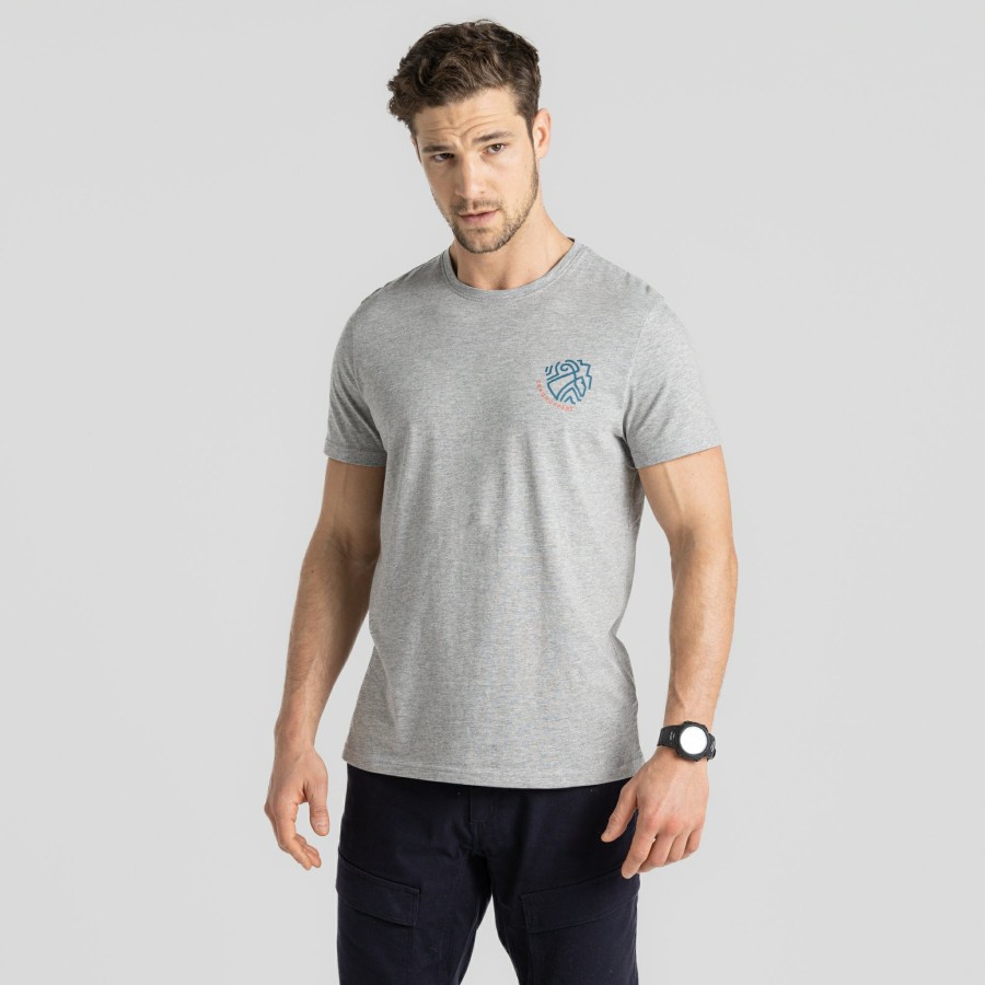 Mens Craghoppers Short Sleeve | Men'S Lucent Short Sleeved T-Shirt - Soft Grey Marl Oval