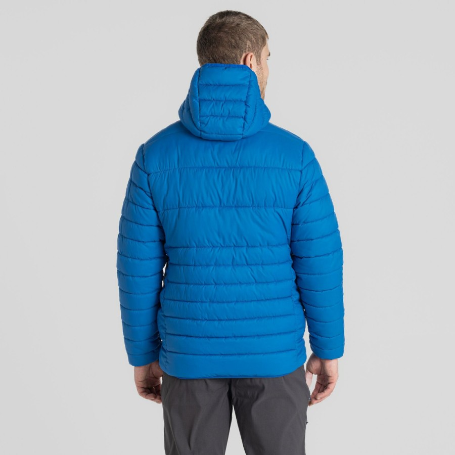 Mens Craghoppers Insulated Jackets | Men'S Compresslite Viii Hooded Jacket - Titan Blue / Black Pepper