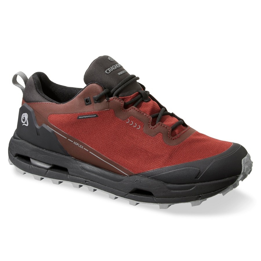 Mens Craghoppers Walking Shoes | Men'S Adflex Low Boots - Red Brick/Black