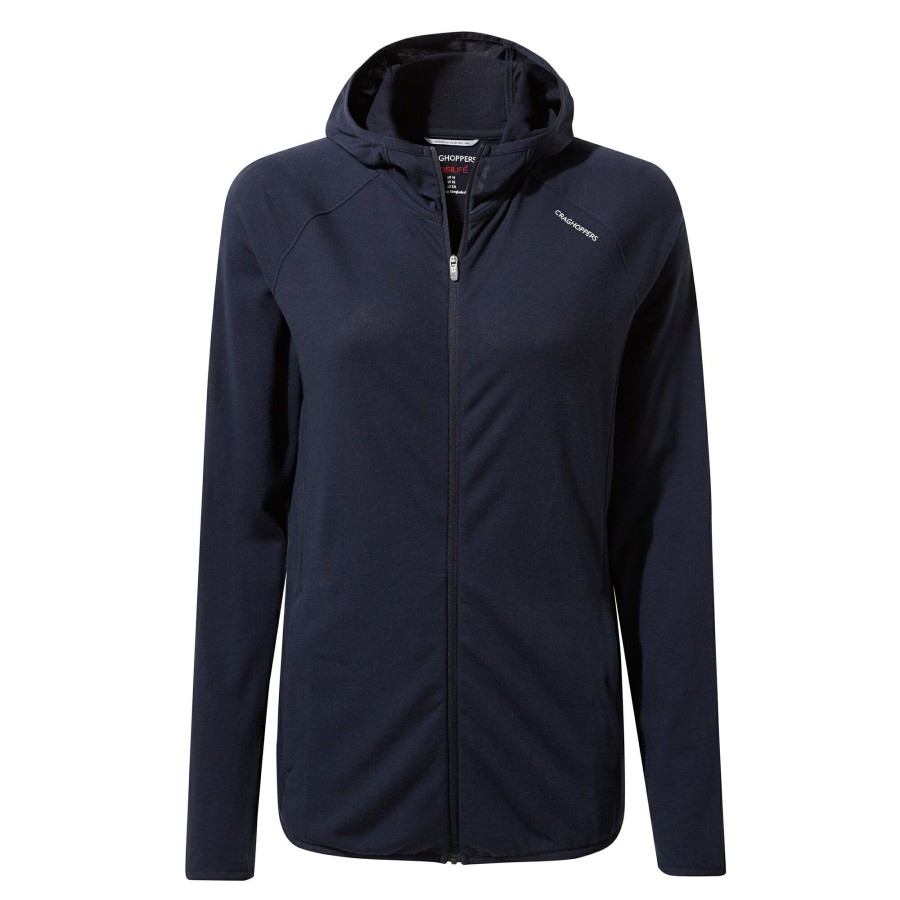 Womens Craghoppers Full Zip Fleece | Women'S Nosilife Nilo Hooded Top - Blue Navy