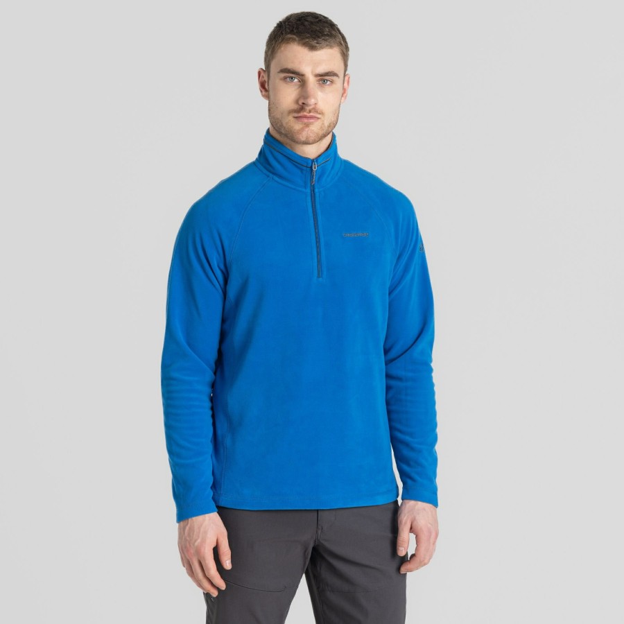 Mens Craghoppers Half Zip Fleece | Men'S Corey Half Zip Fleece - Titan Blue