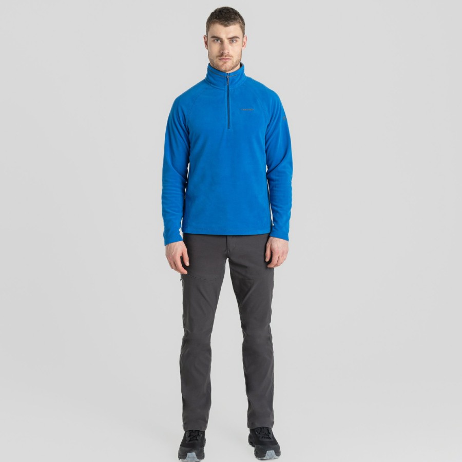 Mens Craghoppers Half Zip Fleece | Men'S Corey Half Zip Fleece - Titan Blue