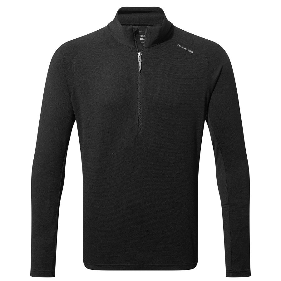 Mens Craghoppers Long Sleeve | Men'S Dynamic Pro Half Zip T-Shirt - Black