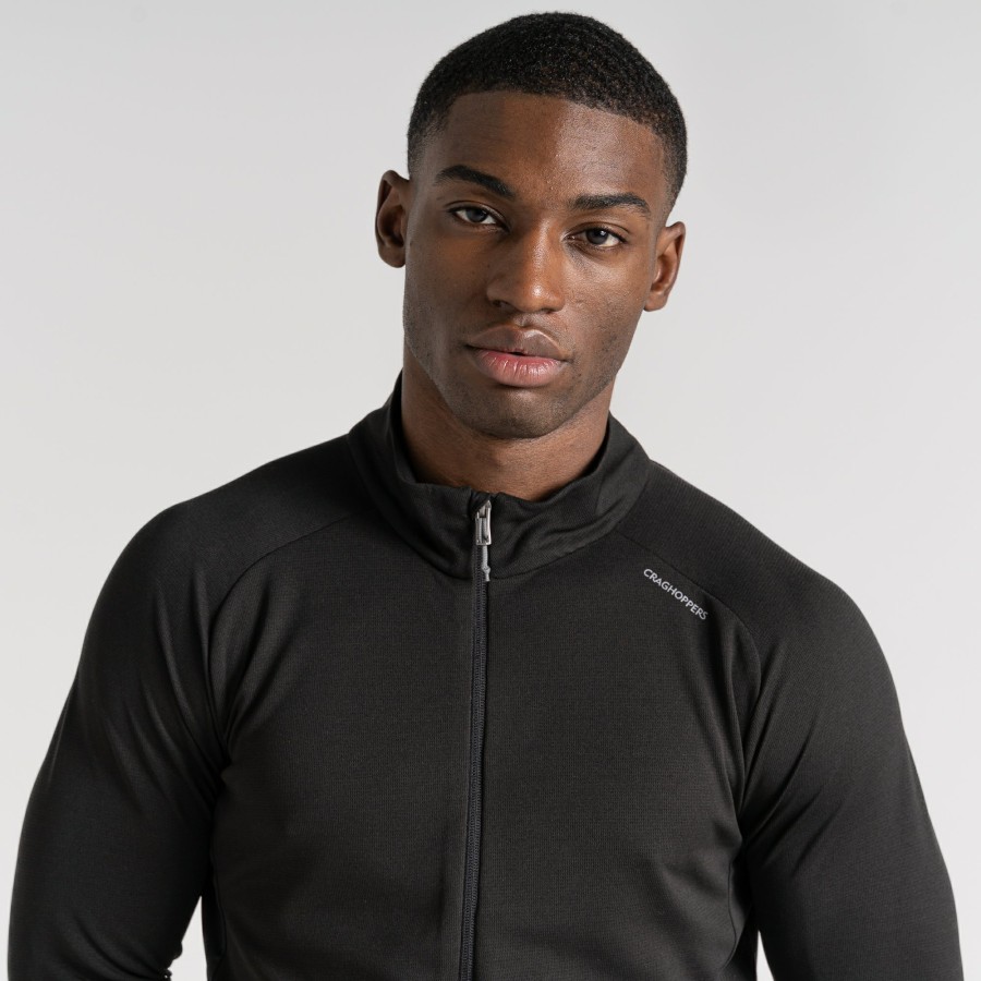 Mens Craghoppers Long Sleeve | Men'S Dynamic Pro Half Zip T-Shirt - Black