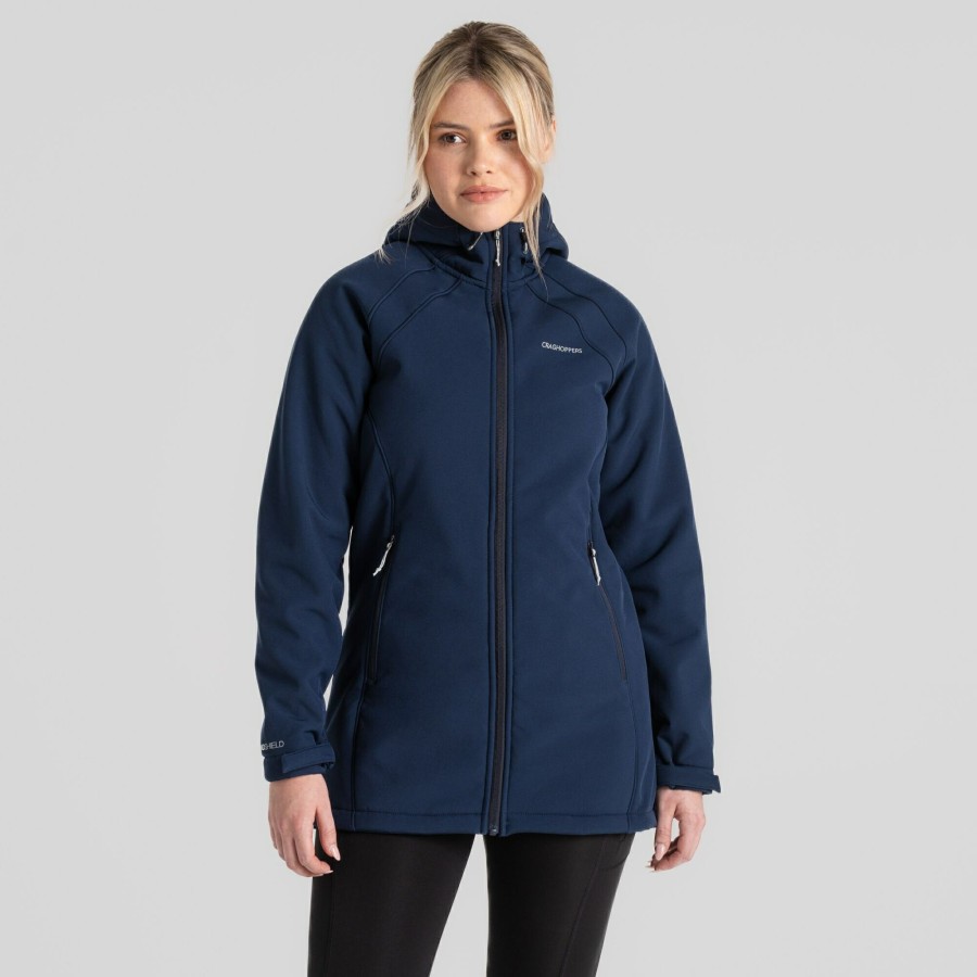 Womens Craghoppers Softshell Jackets | Women'S Gwen Hooded Jacket - Blue Navy