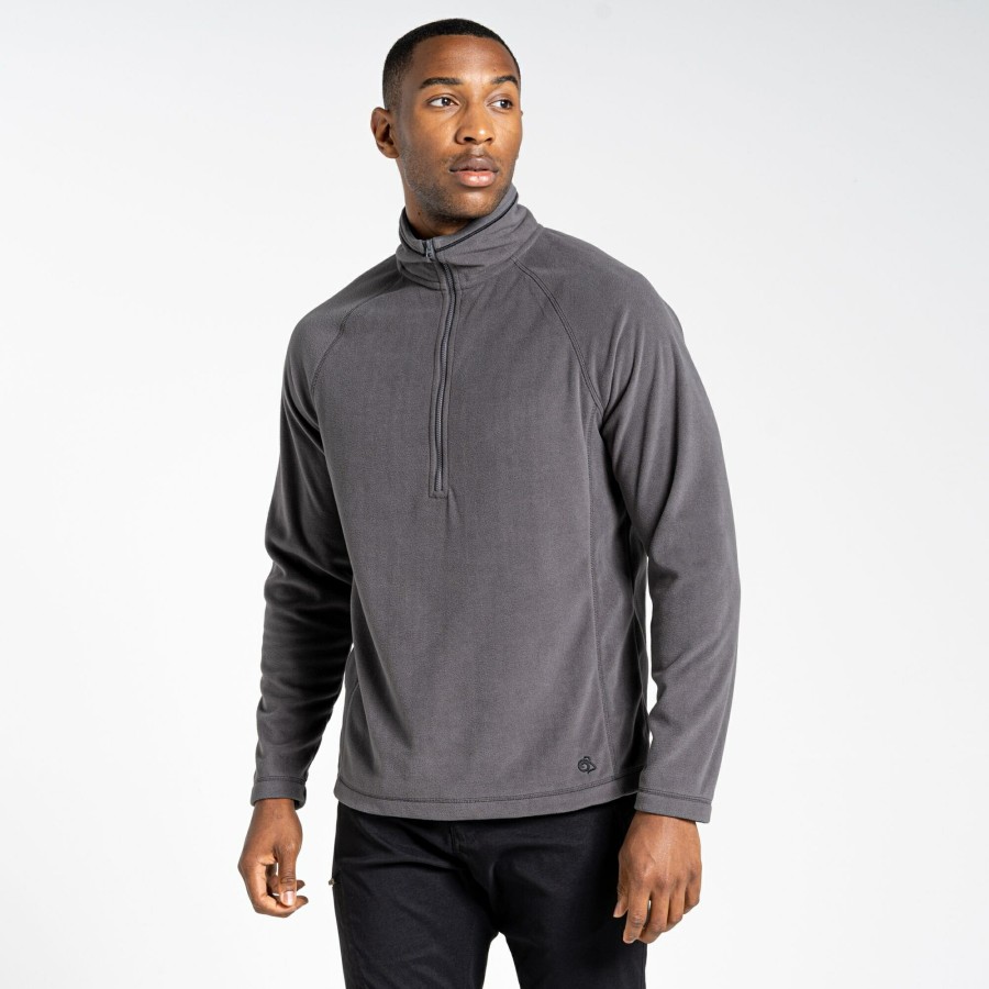 Mens Craghoppers Half Zip Fleece | Expert Corey 200 Fleece Half Zip Fleece - Carbon Grey