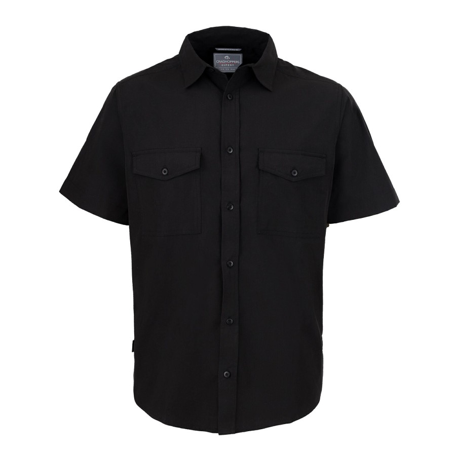 Mens Craghoppers Long Sleeve | Men'S Expert Kiwi Short Sleeved Shirt - Black