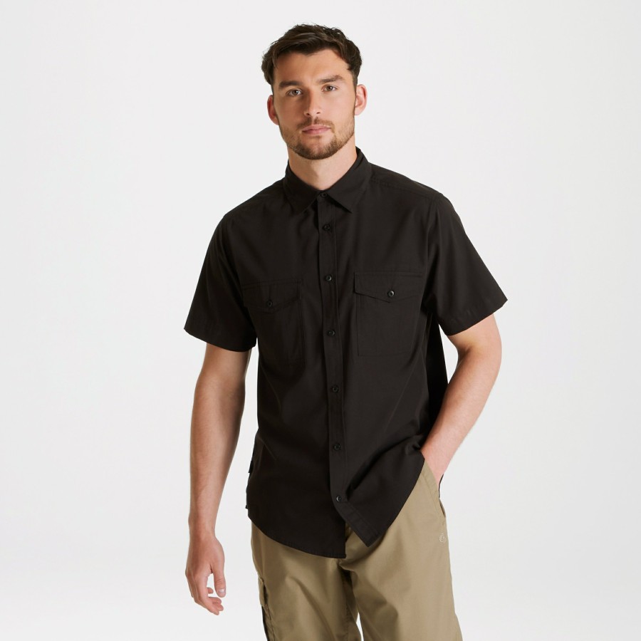 Mens Craghoppers Long Sleeve | Men'S Expert Kiwi Short Sleeved Shirt - Black