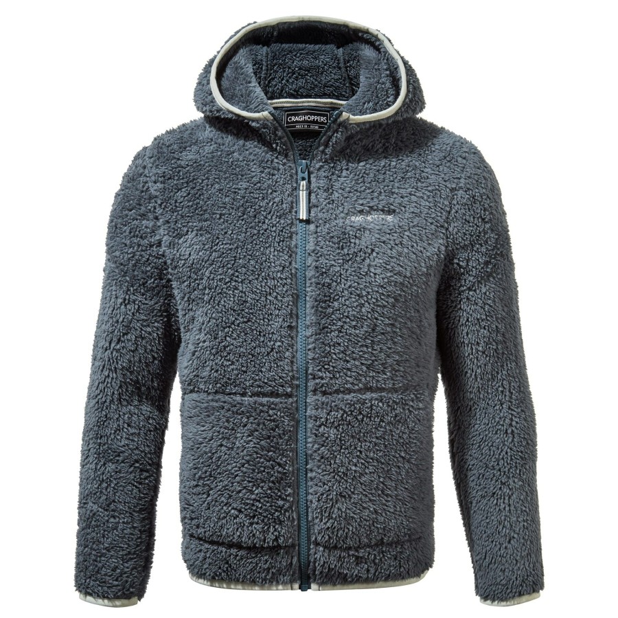 Kids Craghoppers Full Zip Fleece | Kid'S Angda Hooded Fleece Jacket - Prussian Blue