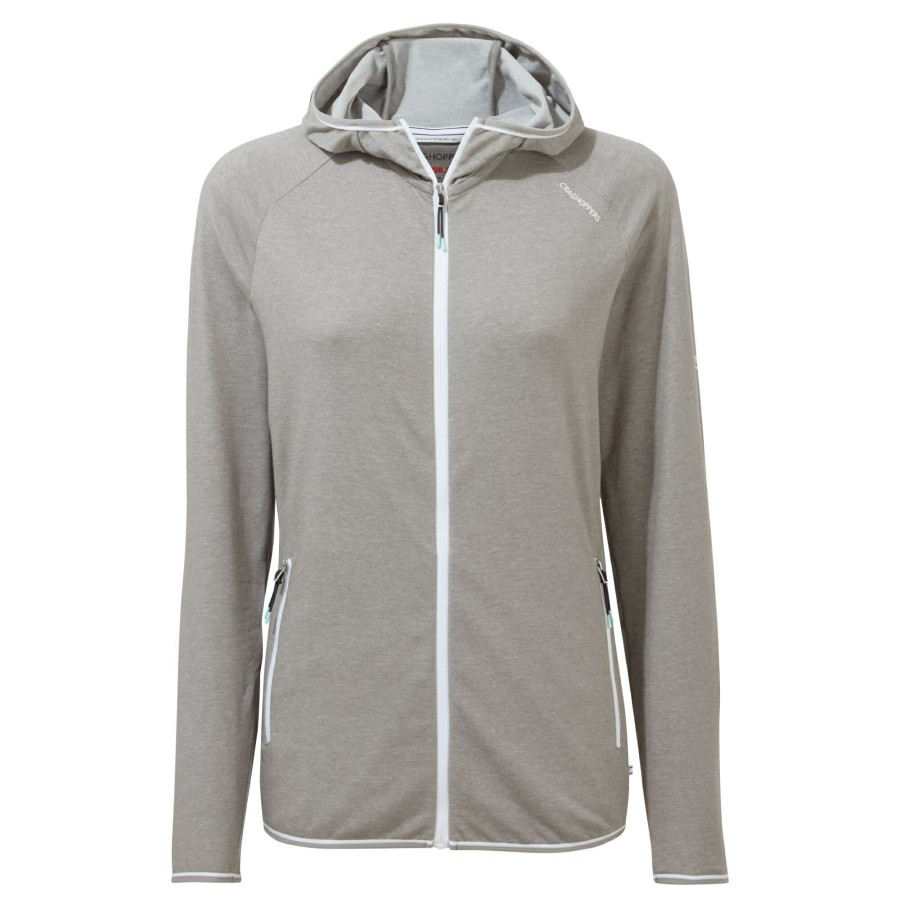 Womens Craghoppers Long Sleeve | Women'S Nosilife Milanta Hooded Top - Soft Grey Marl