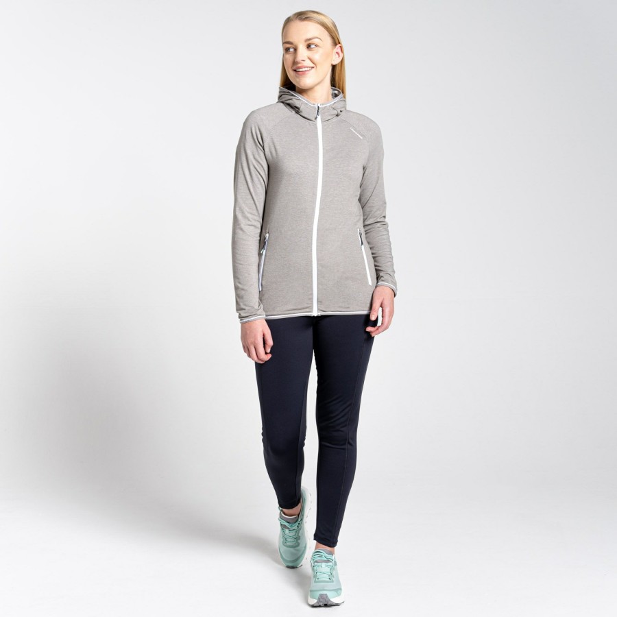 Womens Craghoppers Long Sleeve | Women'S Nosilife Milanta Hooded Top - Soft Grey Marl