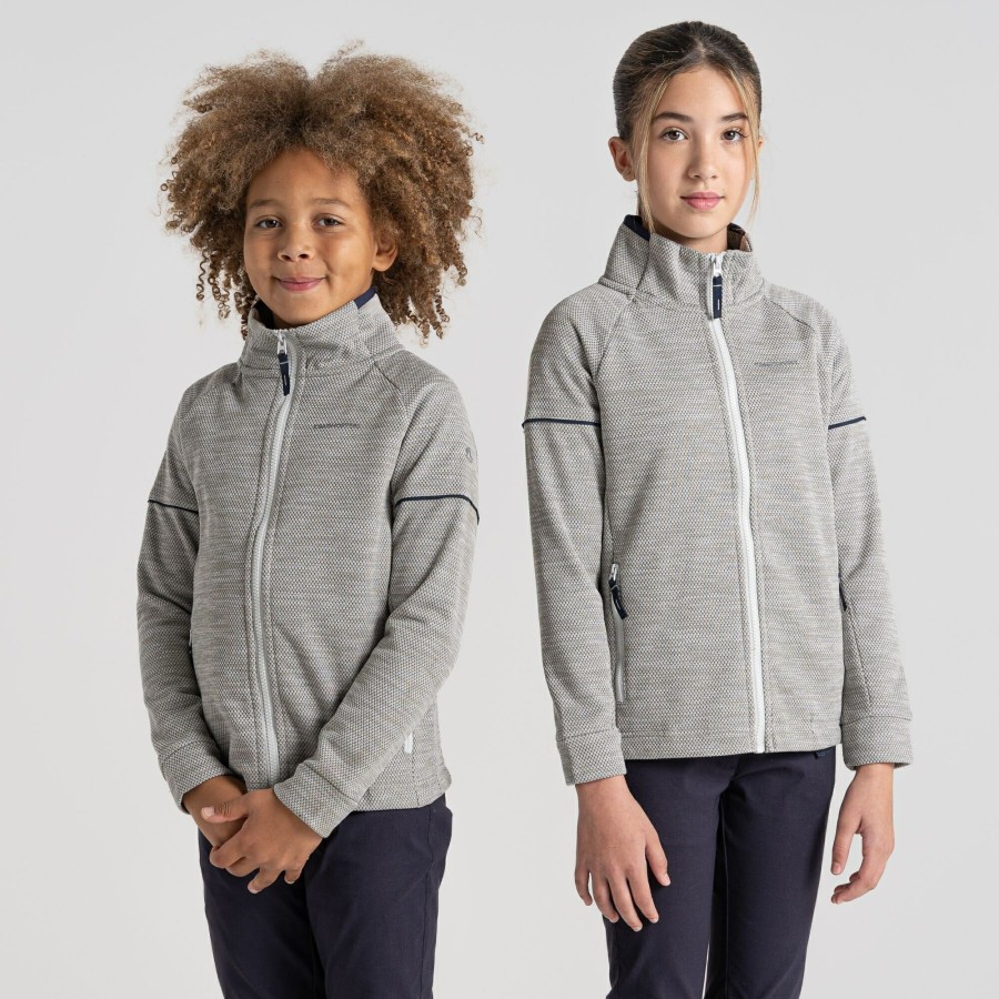 Kids Craghoppers Full Zip Fleece | Kid'S Nico Full Zip Fleece - Silver Cloud