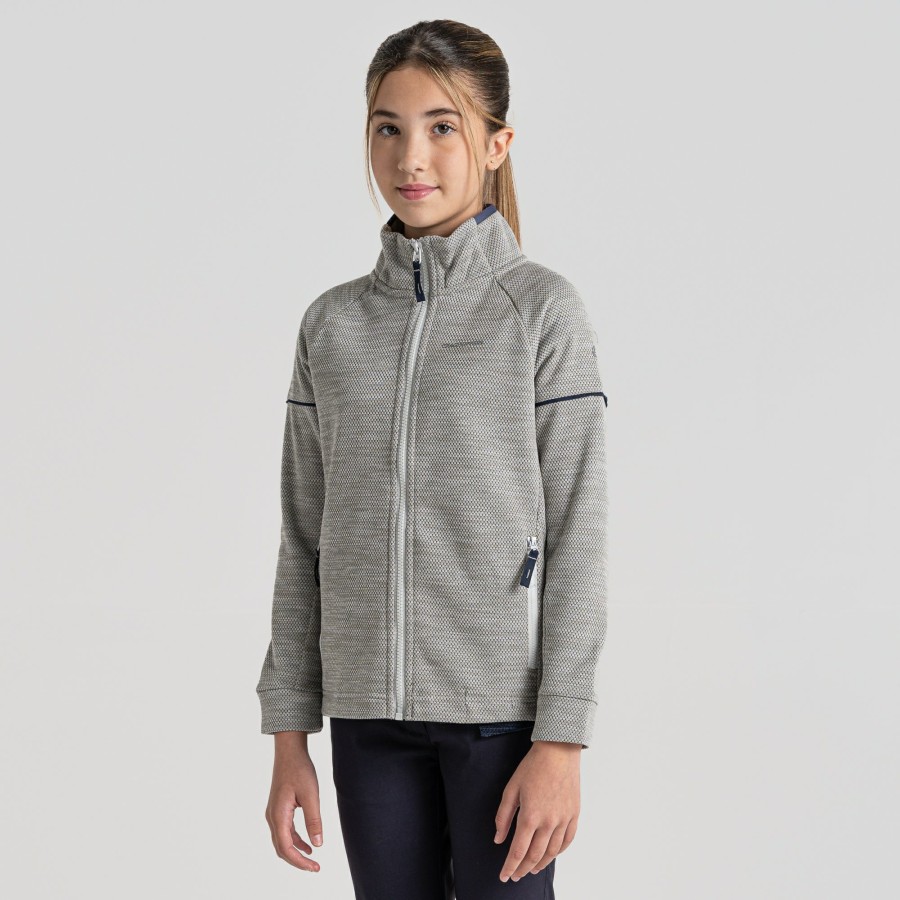 Kids Craghoppers Full Zip Fleece | Kid'S Nico Full Zip Fleece - Silver Cloud