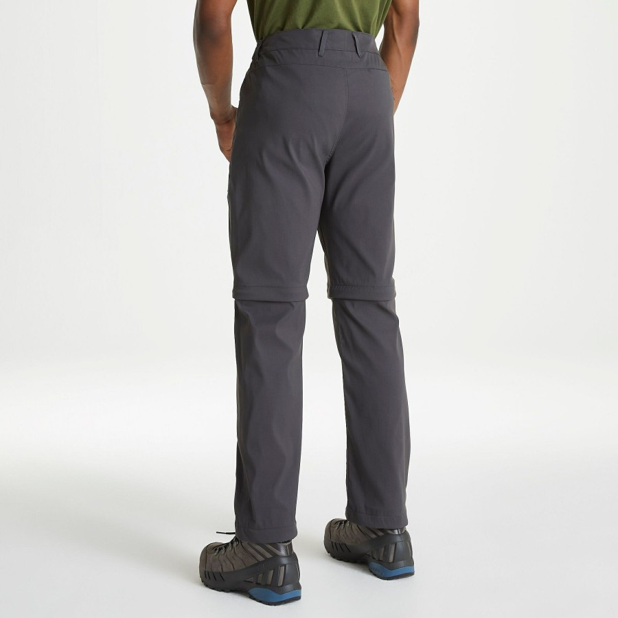 Mens Craghoppers Zip Off Trousers | Men'S Kiwi Pro Ii Convertible Trousers - Dark Lead