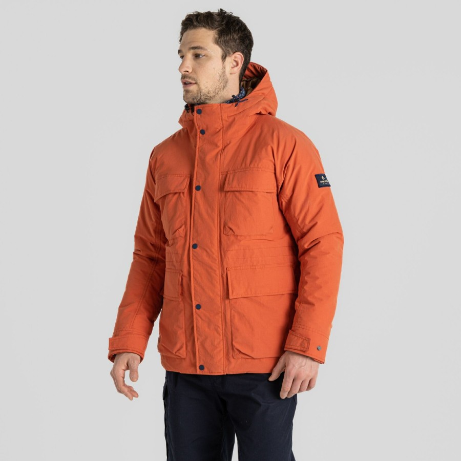 Mens Craghoppers Insulated Jackets | Men'S Shores Waterproof Jacket - Red Clay