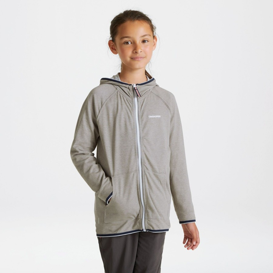 Kids Craghoppers Long Sleeve | Kid'S Nosilife Symmons Hooded Jacket - Soft Grey Marl