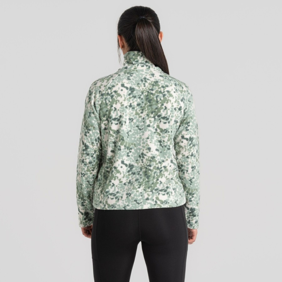 Womens Craghoppers Half Zip Fleece | Women'S Evie Half Zip Fleece - Frosted Pine Print