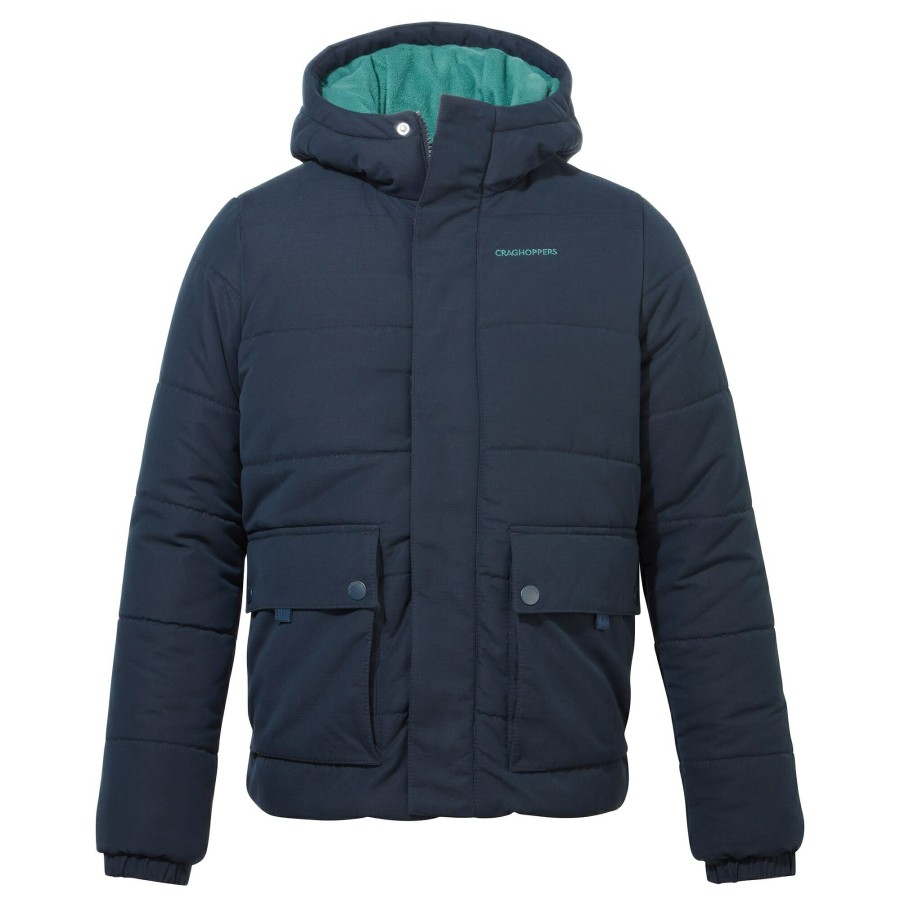 Kids Craghoppers Insulated Jackets | Kid'S Maro Insulated Hooded Jacket - Blue Navy