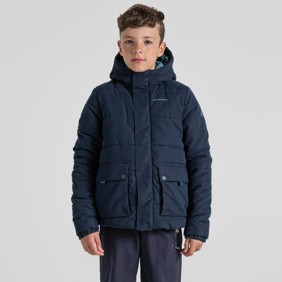 Kids Craghoppers Insulated Jackets | Kid'S Maro Insulated Hooded Jacket - Blue Navy