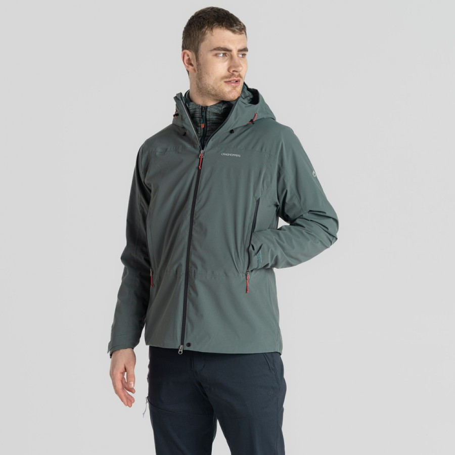 Mens Craghoppers Waterproof Jackets | Men'S Gryffin Stretch Waterproof Jacket - Dark Balsam Green