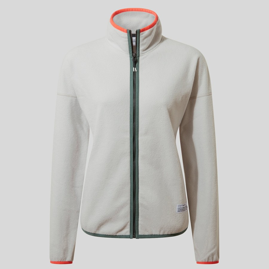 Womens Craghoppers Full Zip Fleece | Women'S Co2 Renu Full Zip Fleece - Light Grey Marl